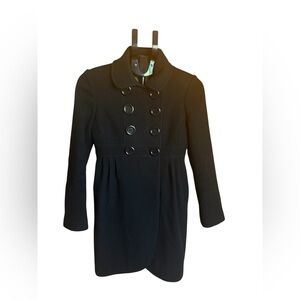 Kate Spade Black Double-Breasted Pea Coat
